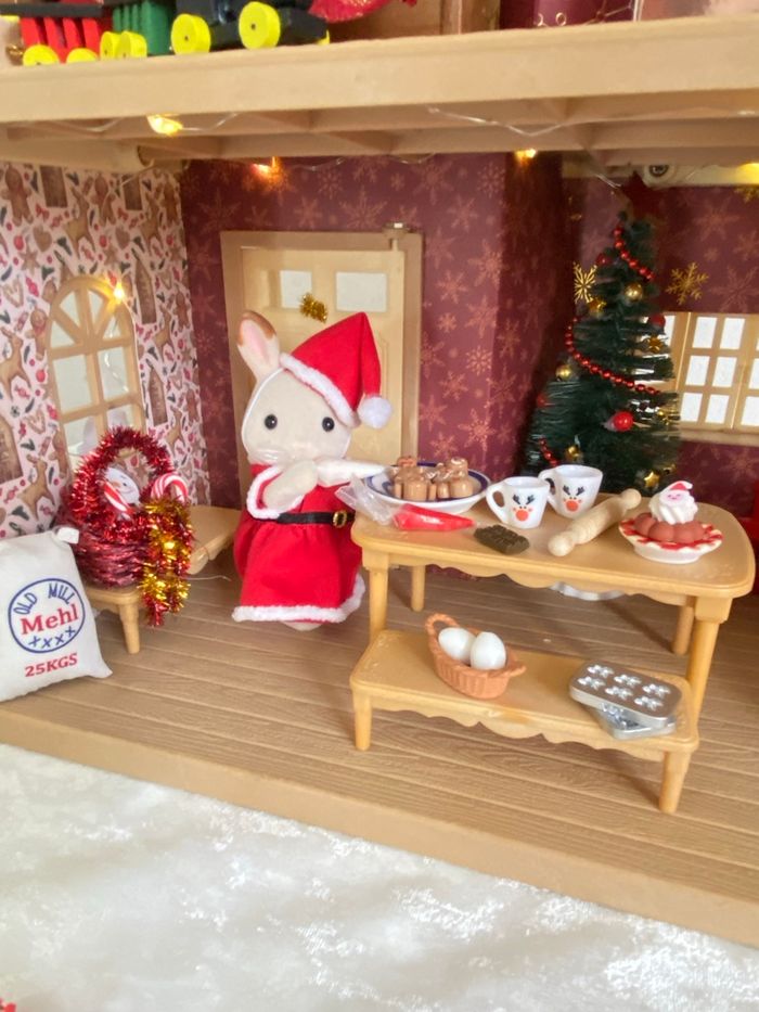Atelier du Père Noël Sylvanian maison cottage meublé éclairé - photo numéro 2