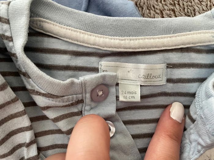 Duo tee shirt manches longues bleu - photo numéro 3