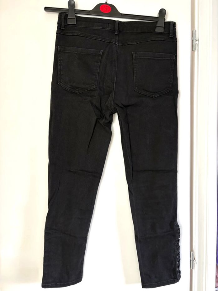 Jeans slim noir à lacets 40 - photo numéro 3
