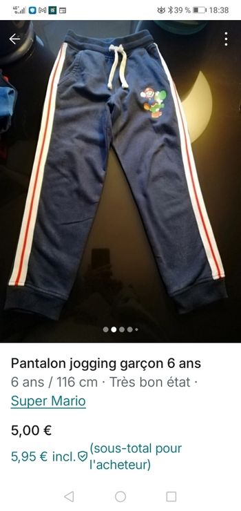 Jogging super Mario 6 ans