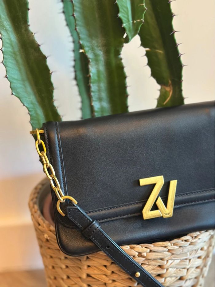 Sac à rabat cuir noir Zadig & Voltaire ZV Initiale - photo numéro 2