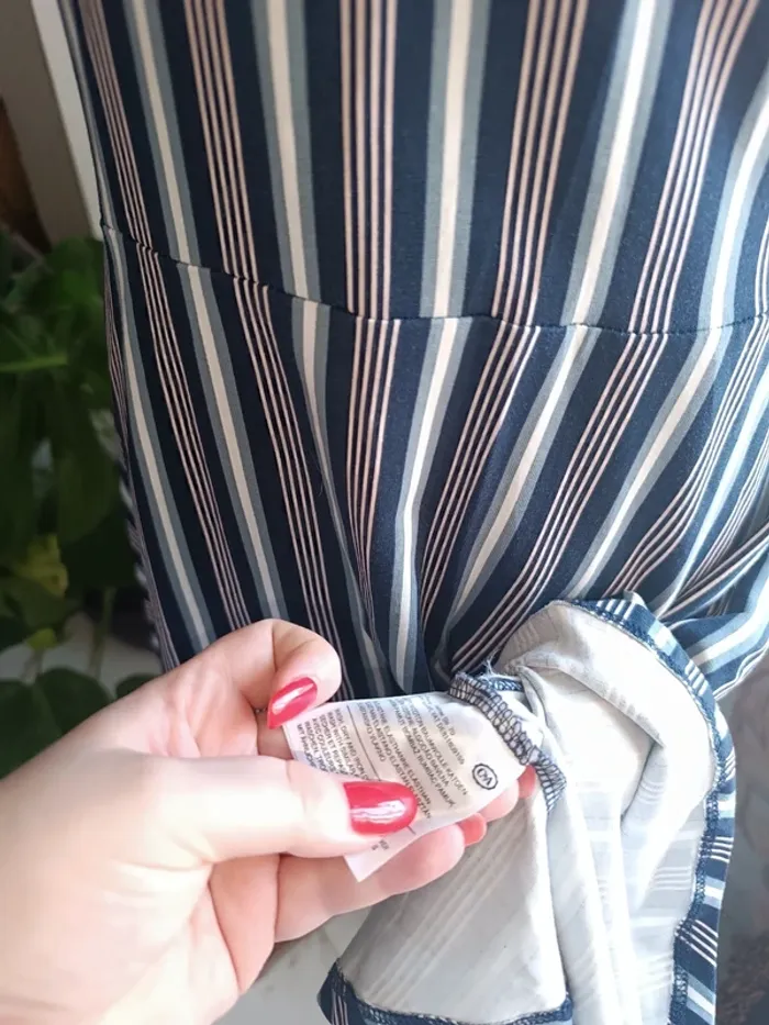 🎀 magnifique robe bleu à rayures dos ouvert taille xl c&a 🎀 - photo numéro 4