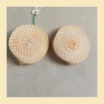 Boucles d’oreilles clip vintage – Ronds faits main couleur saumon