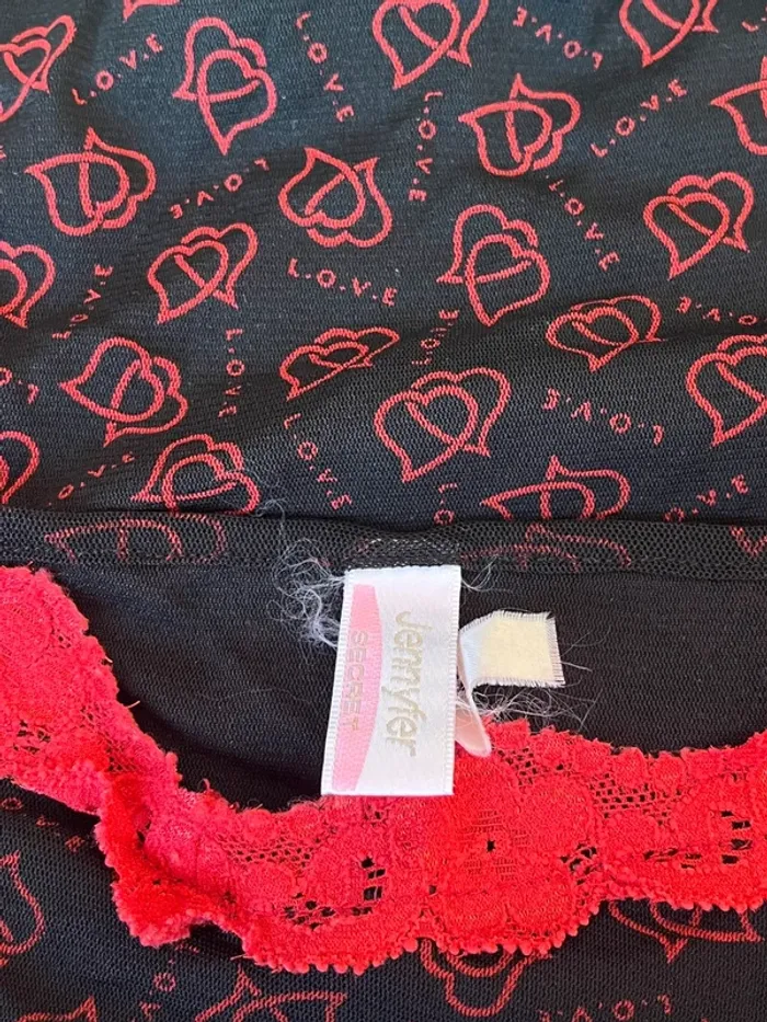 Nuisette vintage y2k années 2000 noire et rouge taille S 💋 - photo numéro 6