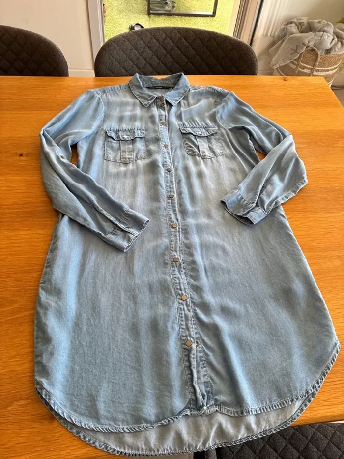Chemise longue denim vero moda - photo numéro 3
