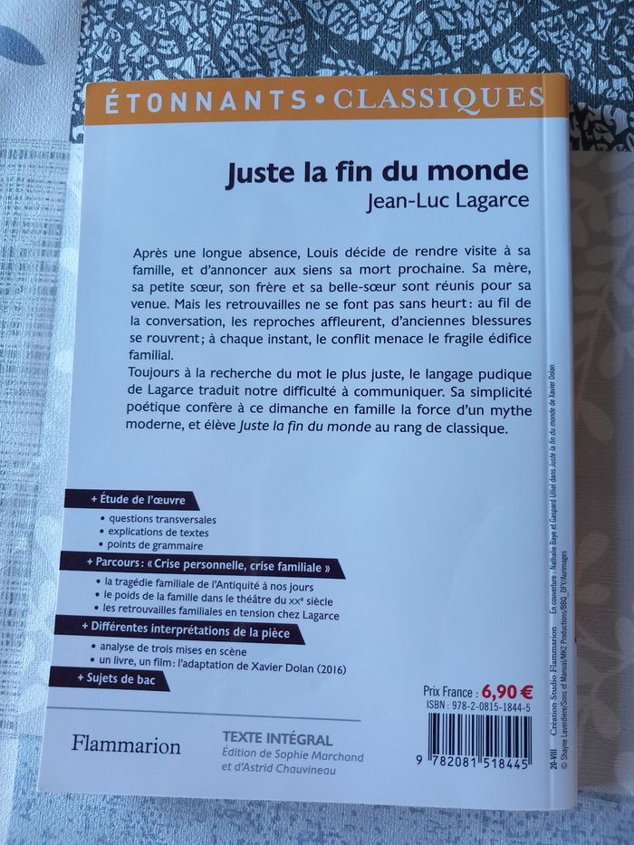 Juste la fin du monde Jean-Luc Lagarce - photo numéro 2