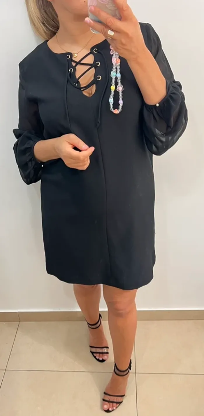 Robe Droite Noire IKKS Taille 40 - photo numéro 2