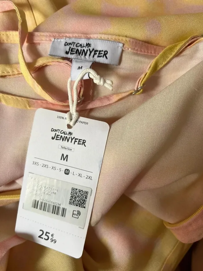 Robe midi à ouverture pastel jaune et rose Jennyfer - photo numéro 9