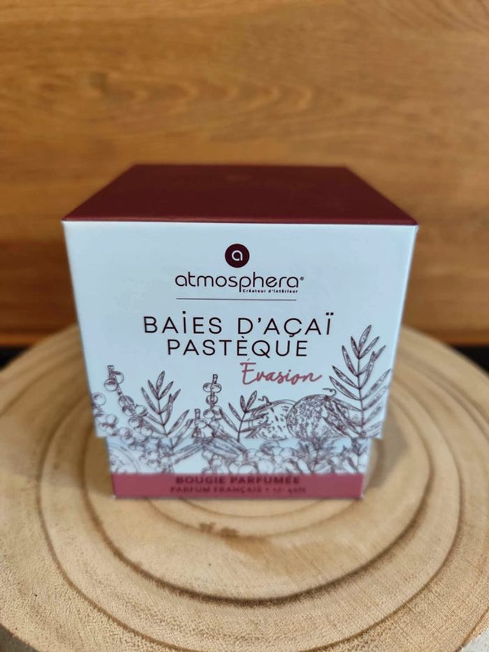 Bougie parfumée Atmosphera , Baies d'Açaï et pastèque , neuve - photo numéro 2