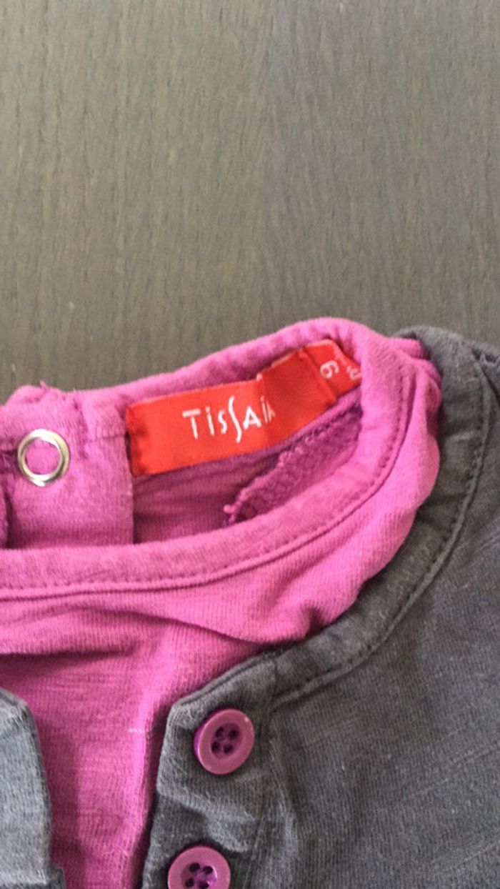 Tee shirt gris romantic Baby 9m Tissaia - photo numéro 3