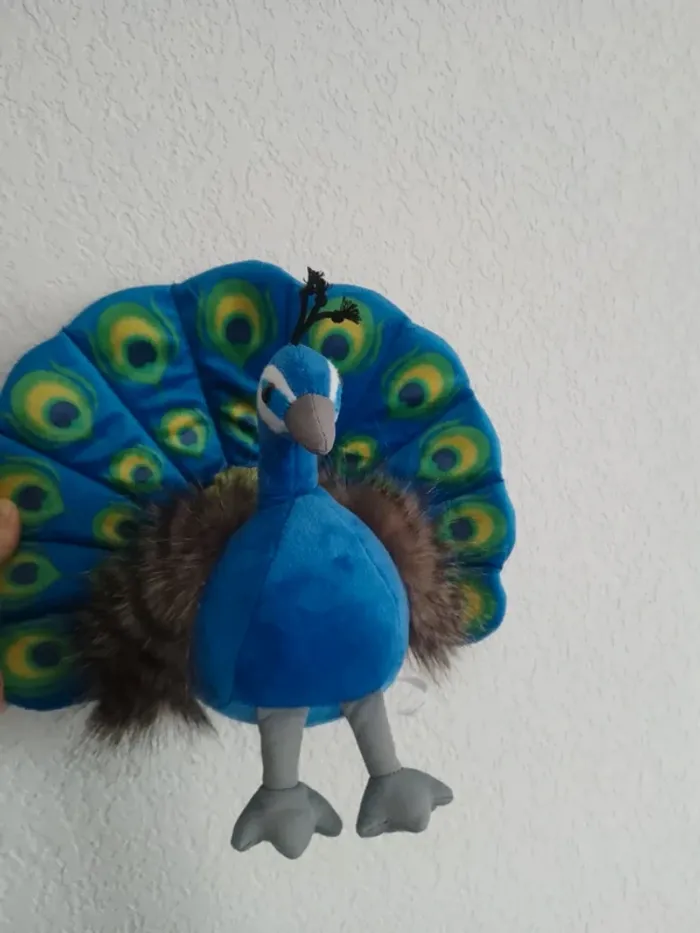 Jolie Peluche paon bleu - photo numéro 3