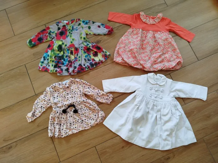 Robes longues manches bébé fille 12 mois