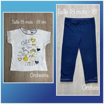 Ensemble T-shirt MC et legging - taille 18 mois / 81cm