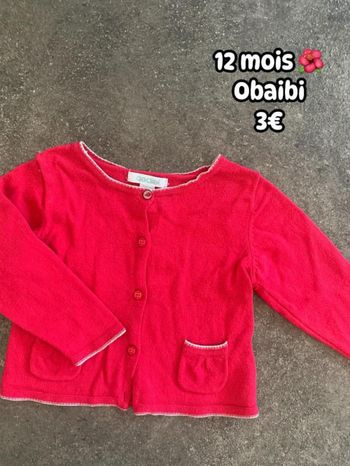 Gilet 🌺 12 mois 🌺 Obaibi