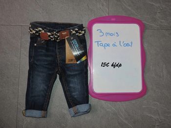 jeans tape à l'oeil taille 3 mois