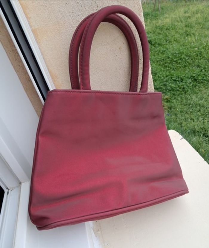Sac à main, bordeaux moiré, élégant avec ses reflets - photo numéro 2