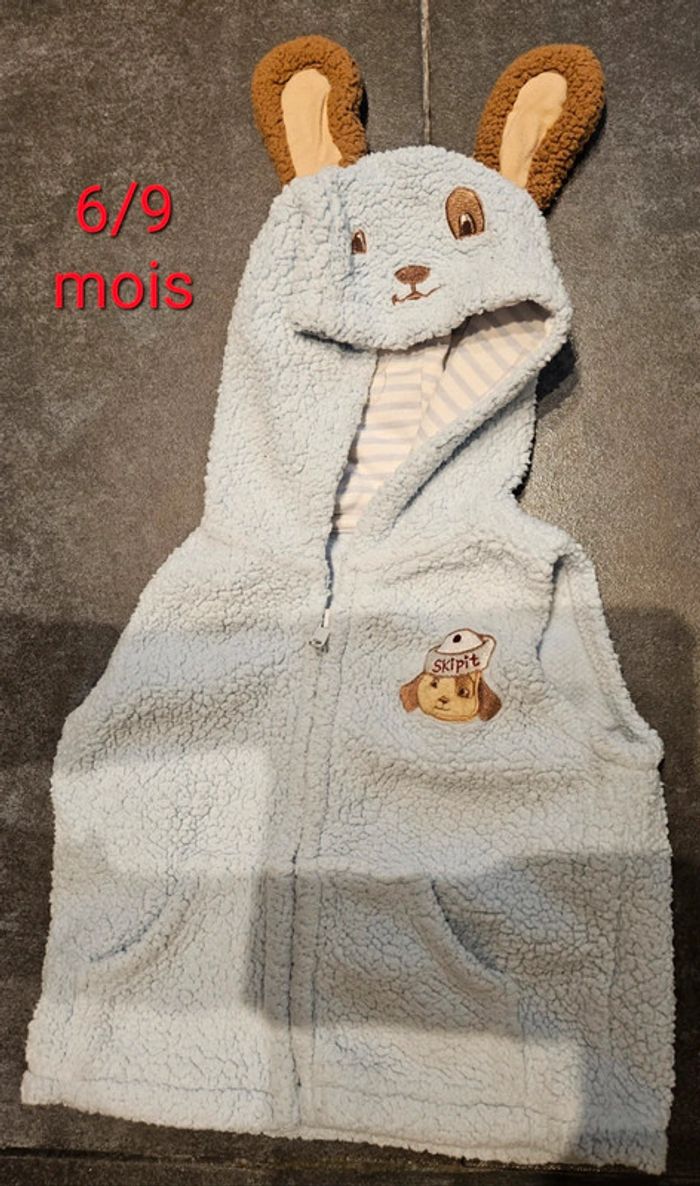Veste chien manches courtes, douce et chaude. 6/9 mois. Bunnies by the bay