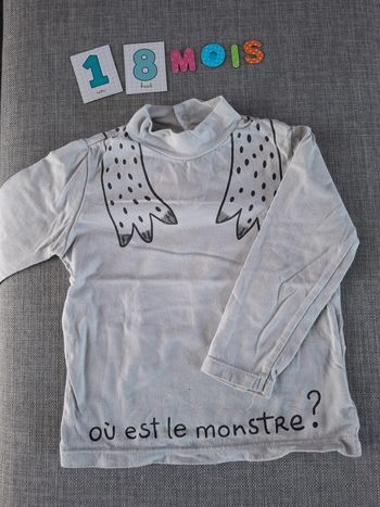 T shirt monstre recto verso