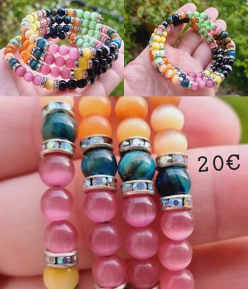 Bracelets en perles colorées
