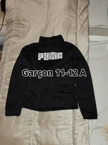 veste de sport puma noir garçon 11-12 ans