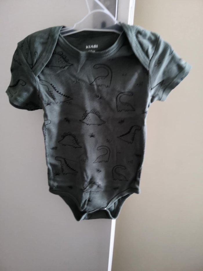 Lot de 3 bodies en coton (Dinosaure, Blanc, Manches courtes) 12 mois (80 cm) Kiabi - photo numéro 4