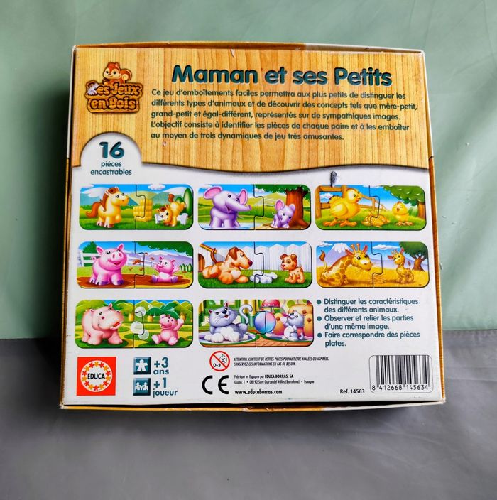 Maman et ses petits - puzzles en bois encastrables de Educa - photo numéro 2