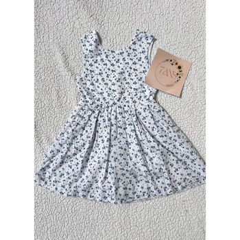 Robe de cérémonie à fleurs bleues taille 7 ans Vertbaudet