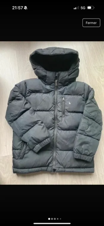 Polo Ralph Lauren doudoune noir capuche amovible duvet et plume 6 ans garçon fille