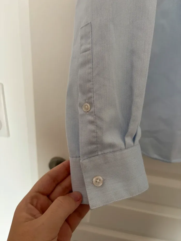 Chemise bleu clair Slim fit Celio taille M - photo numéro 5