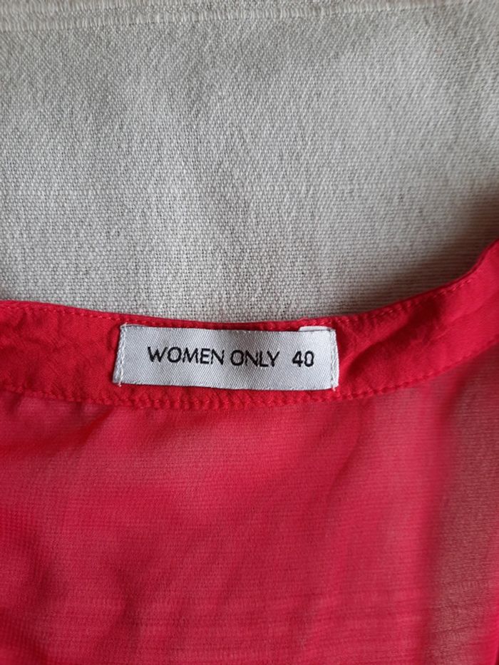 Chemise rouge/rose women only taille 40 - photo numéro 5