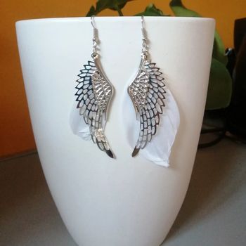 🌸Boucles d'oreilles argentées plumes tendance "Mosaik bijoux indiens" 🌸