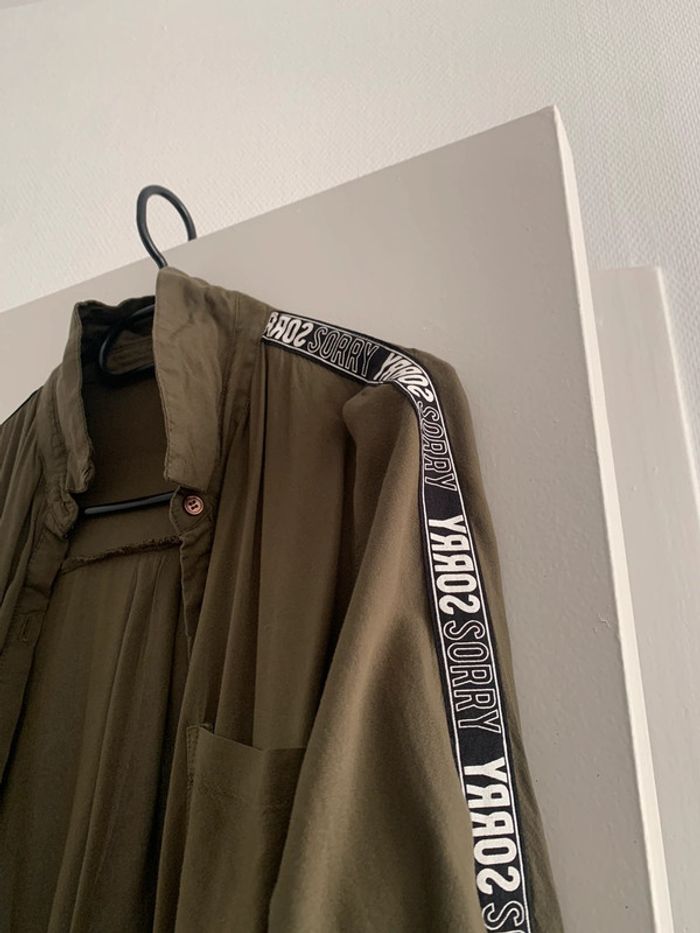 Robe chemise kaki - photo numéro 3