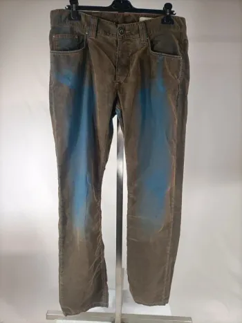 Teddy Smith - Tie & Dye Bleu Marron Pantalon Homme Style - Trend A185