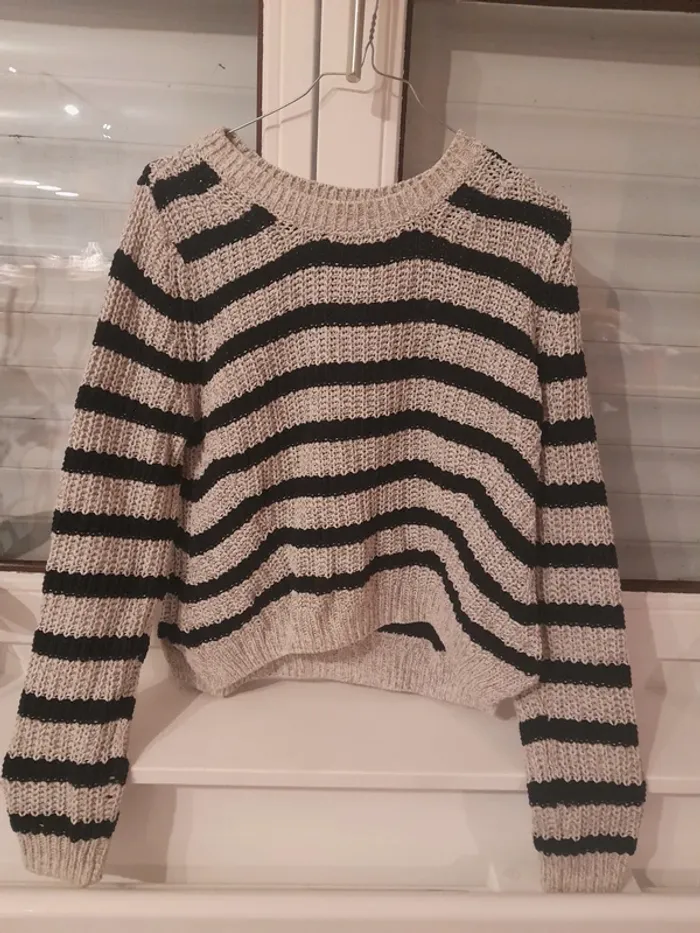 H&M pull rayé en mailles leger, t S