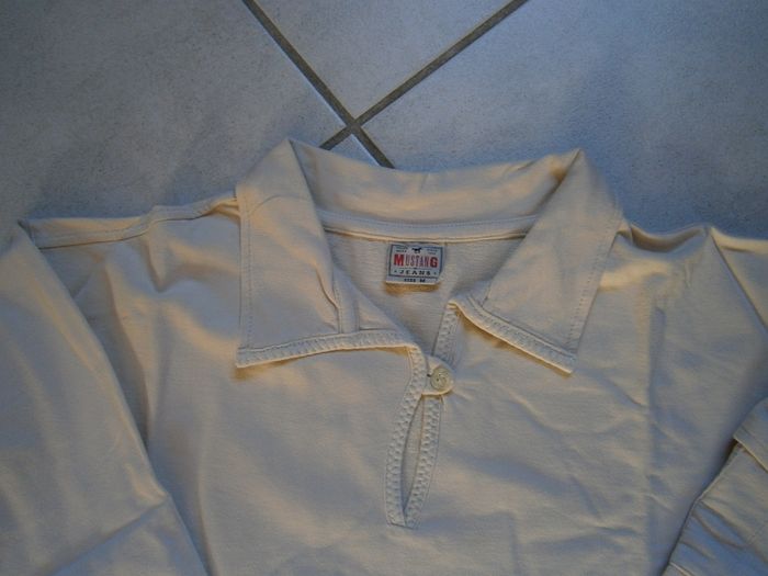 Tee-shirt ML écru MUSTANG Taille 38 - photo numéro 3