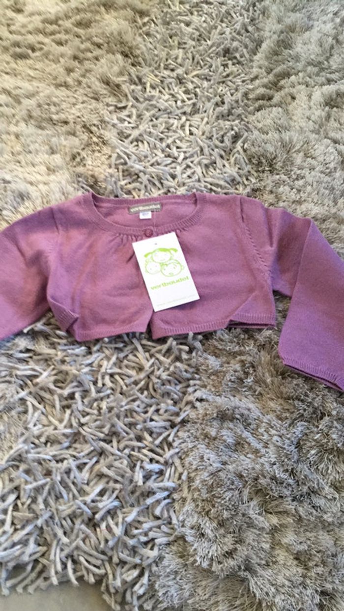 Cardigan violet 3ans Vertbaudet neuf - photo numéro 2