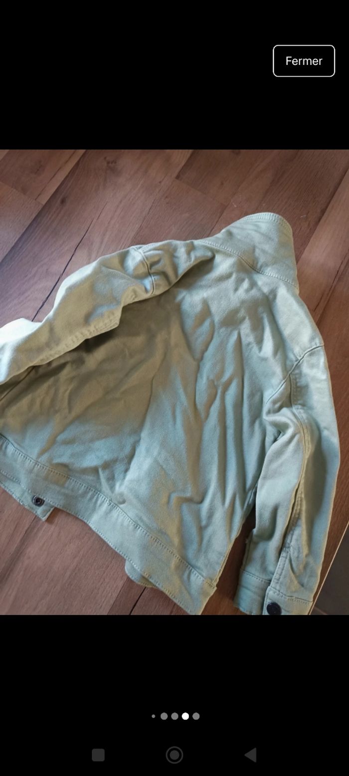 Veste en jeans vert pastel 36 mois - photo numéro 4