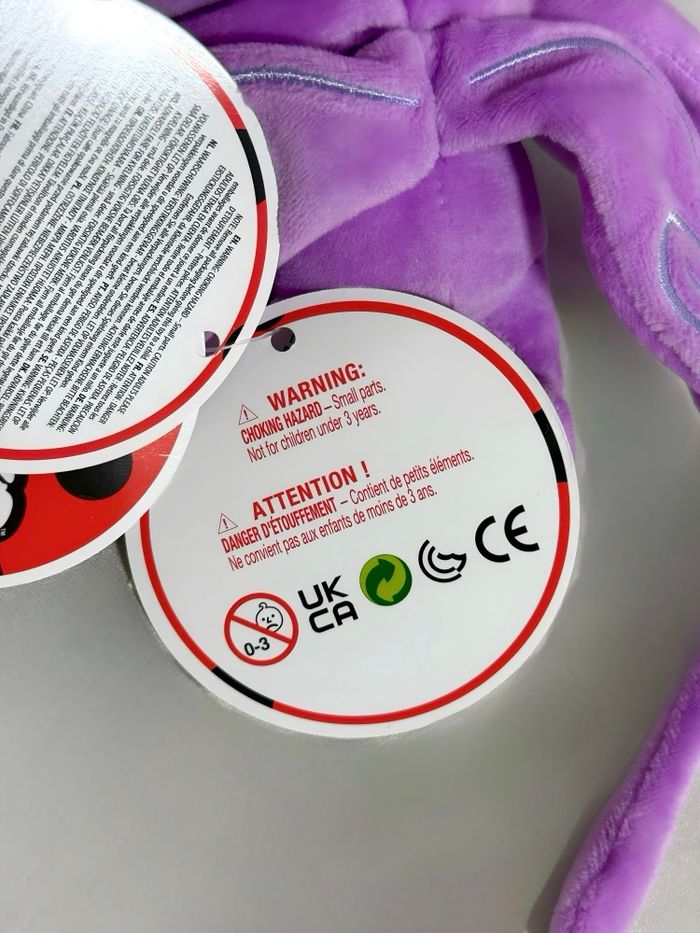 Peluche Nooroo 24cm Miraculous officielle ZAG - Kwami violet 3+ - photo numéro 10