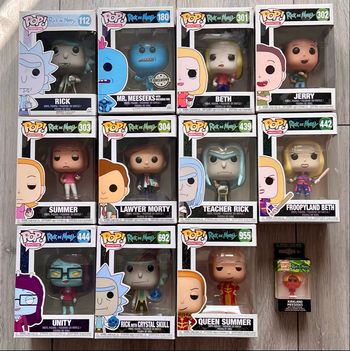 Lot de 11 figurines Funko Pop et 1 porte clé Rick And Morty