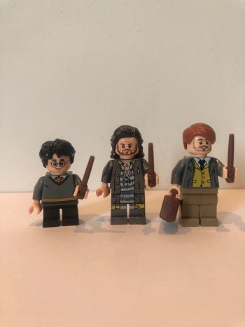 Figurine type lego Harry, Sirius Black et professeur Lupin. Harry Potter