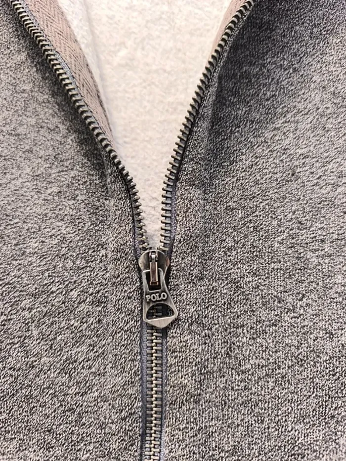 Sweat zippé homme taille XL Ralph Lauren gris logo noir - photo numéro 16