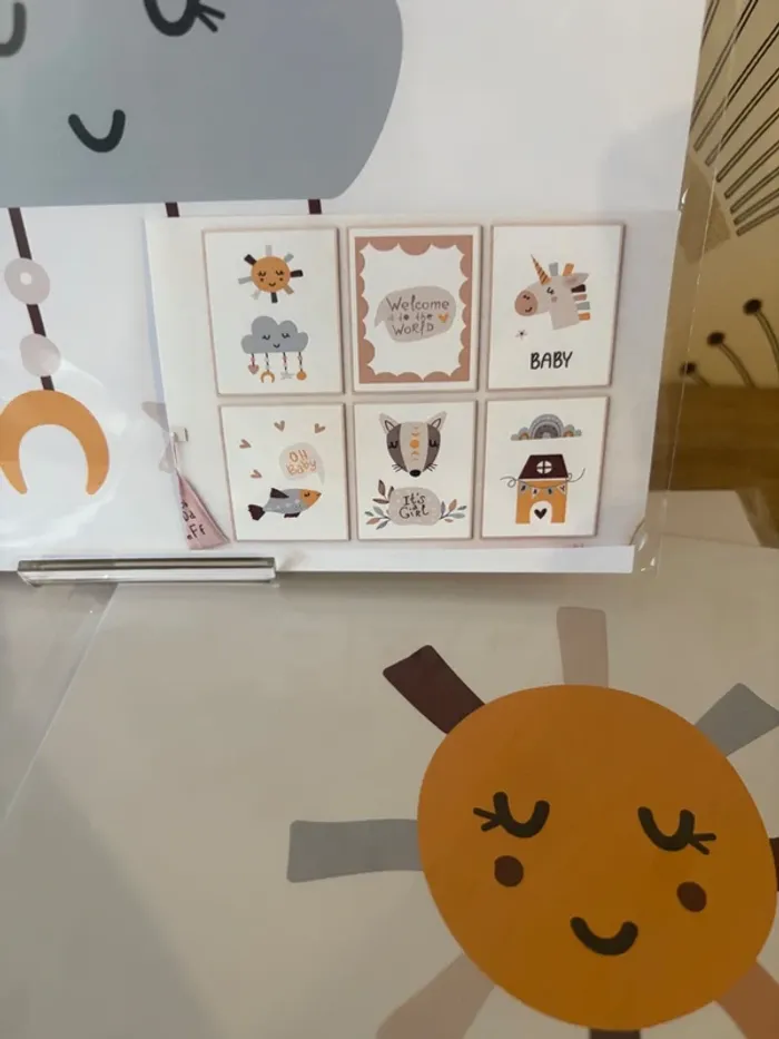 Affiches “Welcome Baby Girl” pour chambre enfant - photo numéro 2