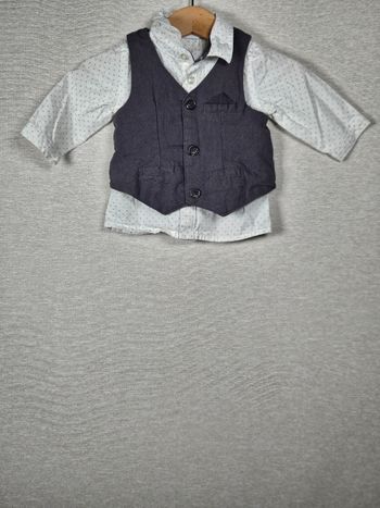 Ensemble chemise et gilet de costume vertbaudet 3 mois 60 cm 