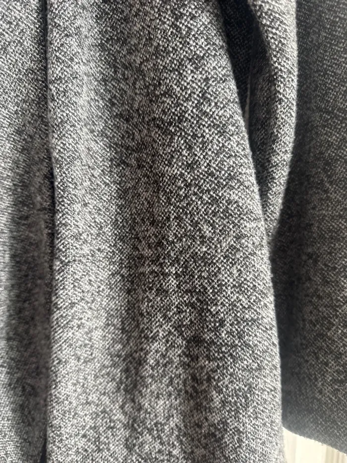Veste châle asymétrique gris chiné - photo numéro 2