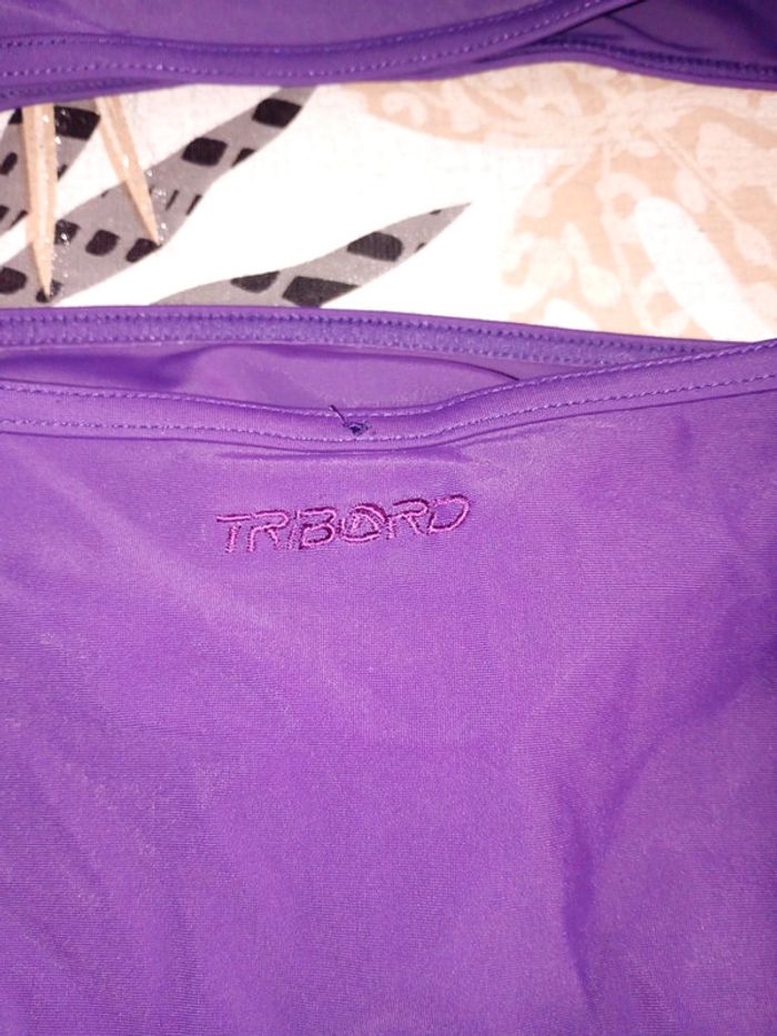 Maillot de bain fille 2 pièces prune Decathlon 6 ans - photo numéro 3