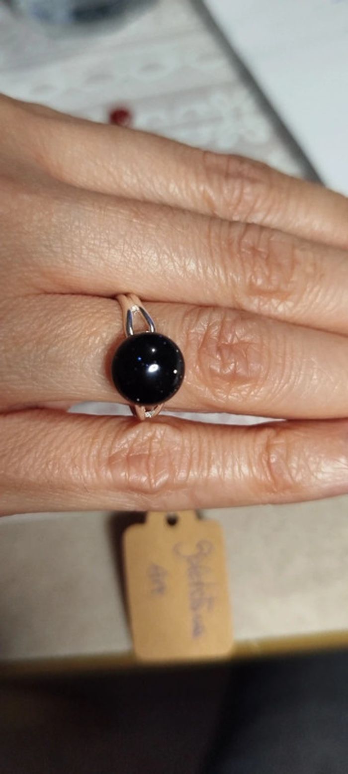 Bague sertie en Goldstone pailletée - photo numéro 3