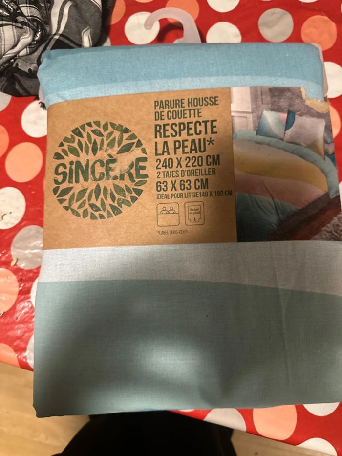 Parure housse de couette et 2 tête de oreilles 100pour 100 coton - photo numéro 2