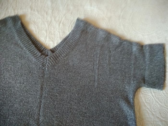 Pull gris pailleté argent - photo numéro 2