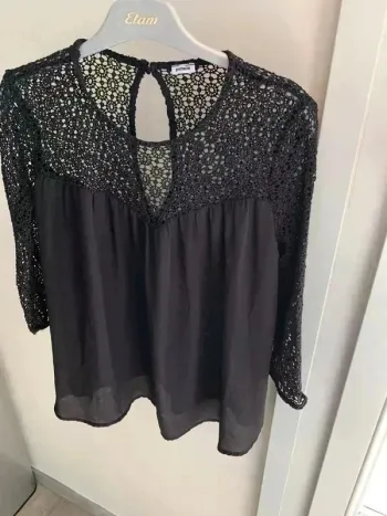 Blouse noire crochet – Pimkie – Taille S