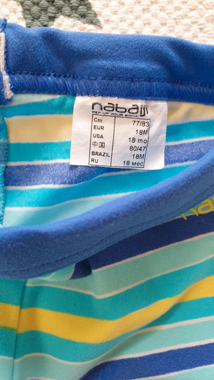 Maillot short de bain garçon, taille 18 mois, Nabaiji - photo numéro 2